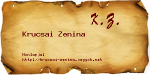 Krucsai Zenina névjegykártya
